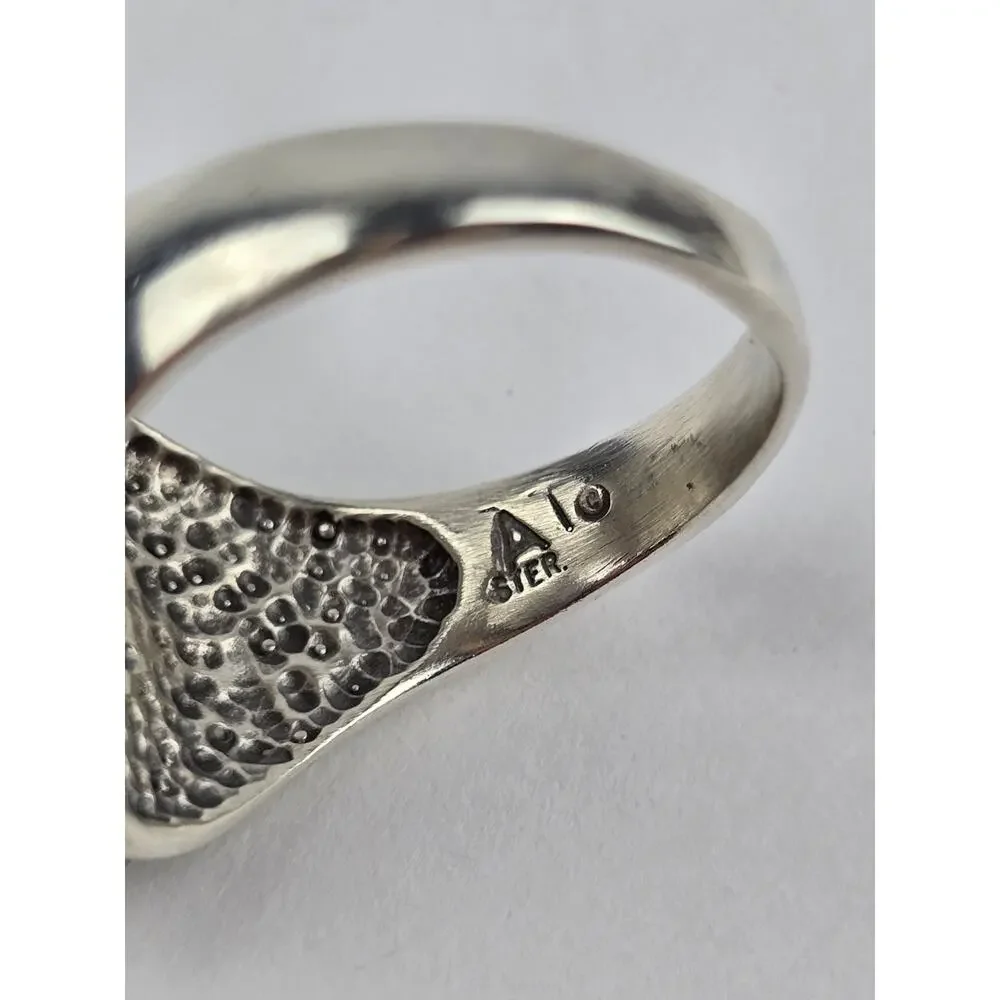 Abel Toledo Navajo Men's 11.5 Turquoise Sterling Silver Ring Oval stone AT